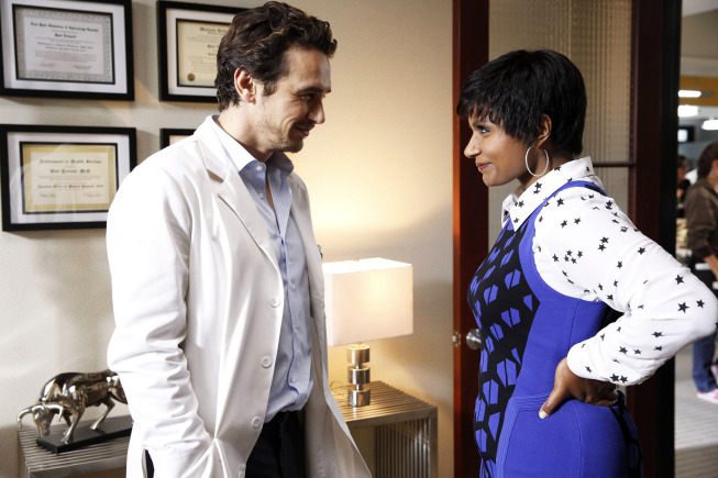 Still of James Franco and Mindy Kaling in The Mindy Project (2012)