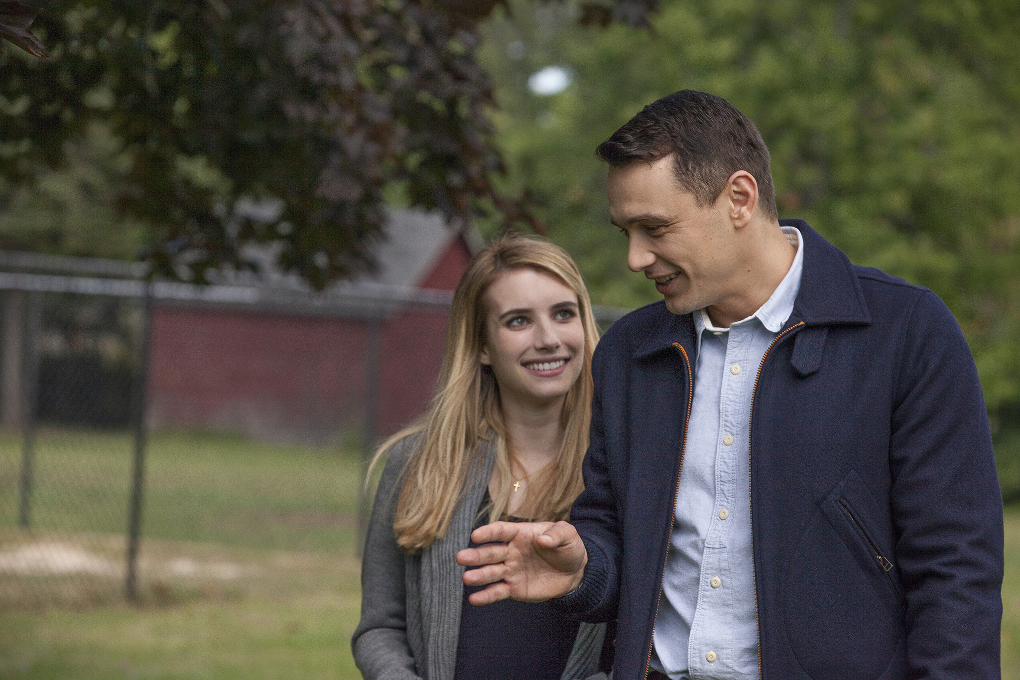 Still of James Franco and Emma Roberts in I Am Michael (2015)