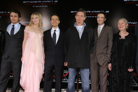 Kirsten Dunst, Tobey Maguire, Thomas Haden Church, James Franco, Topher Grace and Rosemary Harris at event of Zmogus voras 3 (2007)