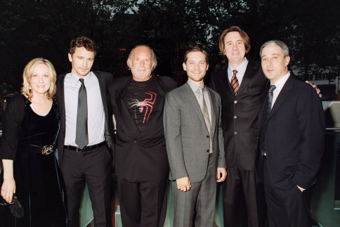 Tobey Maguire, Avi Arad, Grant Curtis, James Franco and Laura Ziskin at event of Zmogus voras 3 (2007)