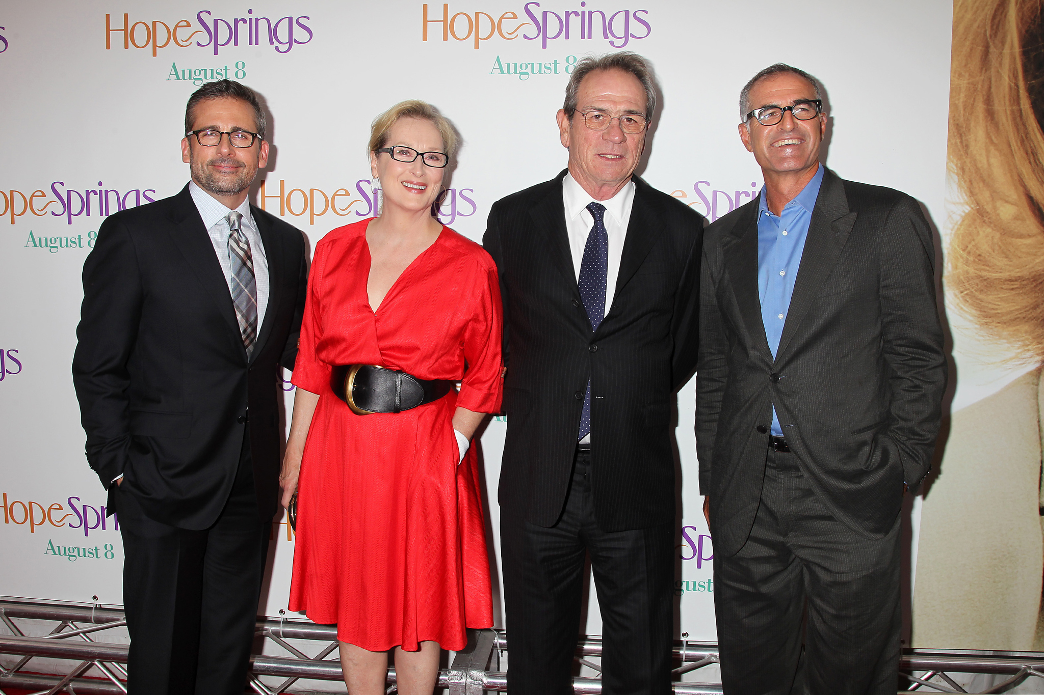 Tommy Lee Jones, Meryl Streep, Steve Carell and David Frankel at event of Hope Springs (2012)