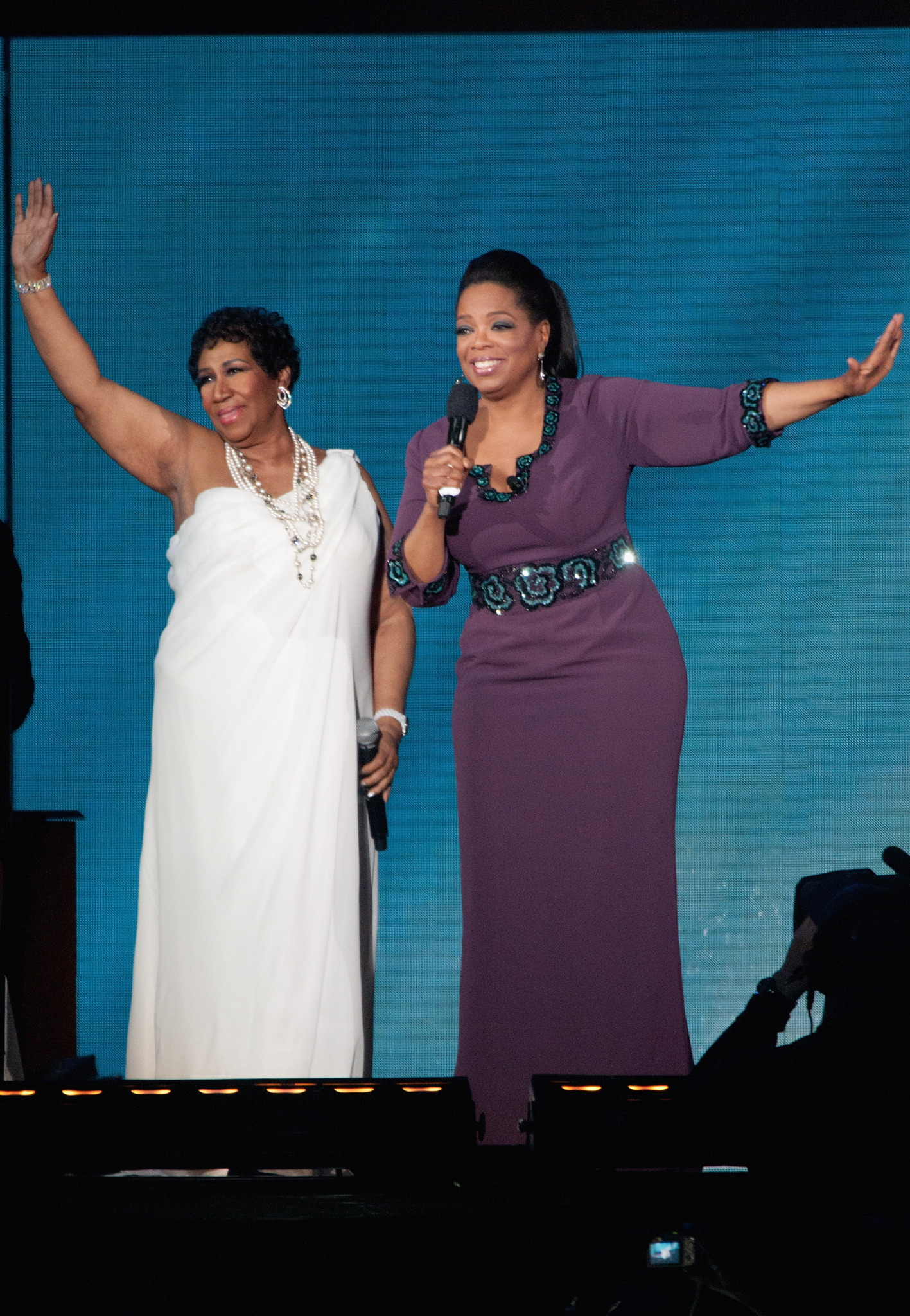 Oprah Winfrey and Aretha Franklin
