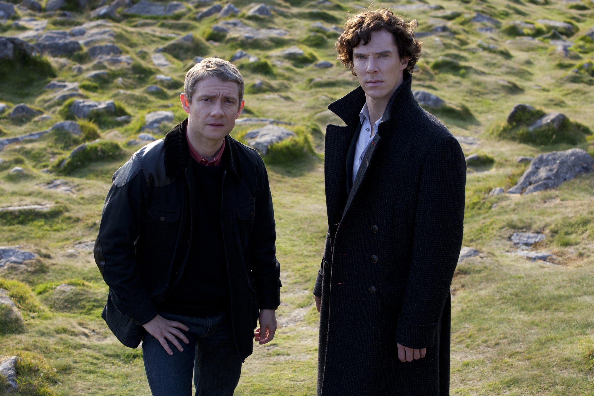 Still of Martin Freeman and Benedict Cumberbatch in Serlokas (2010)