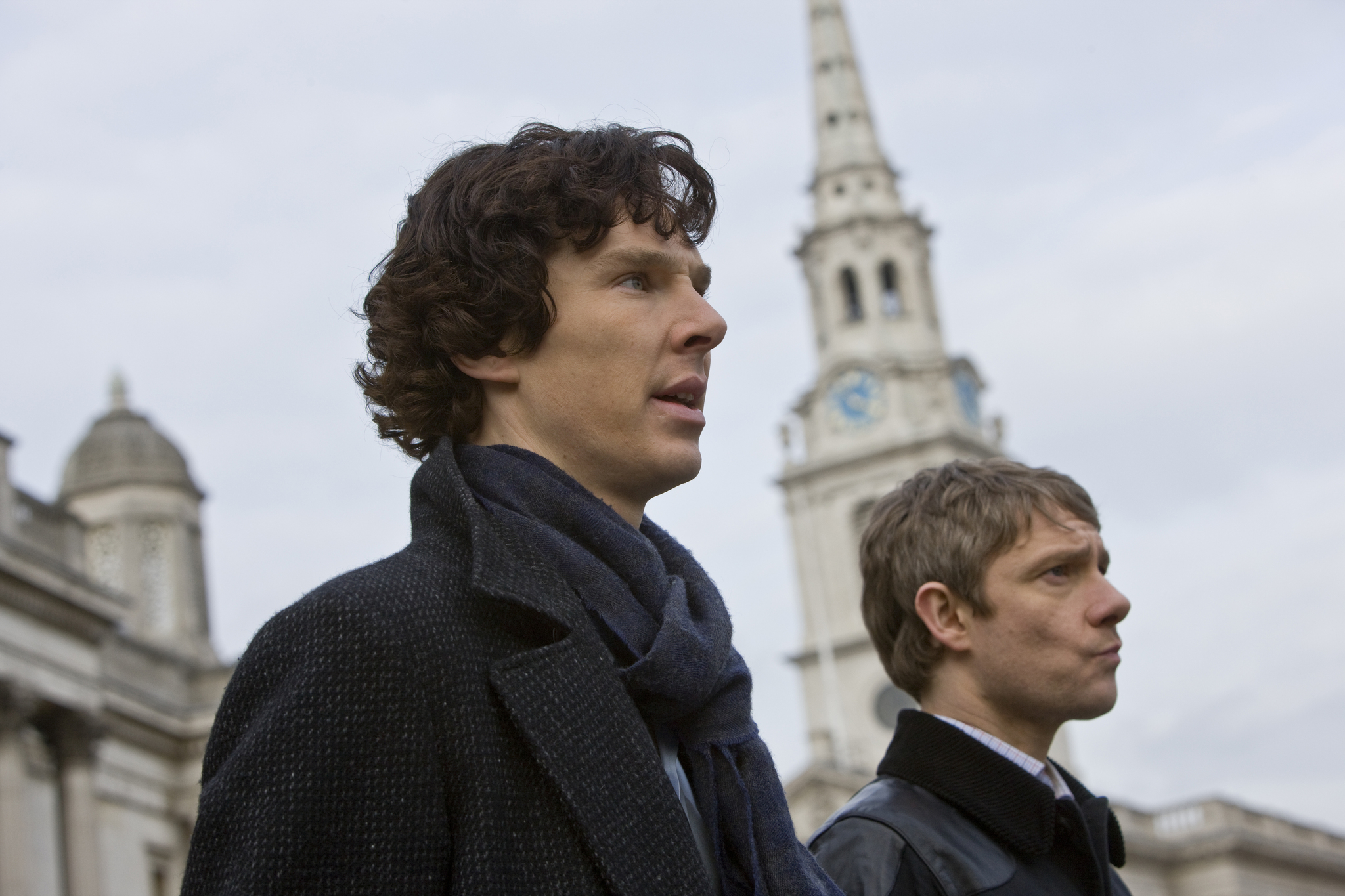 Still of Martin Freeman and Benedict Cumberbatch in Serlokas (2010)