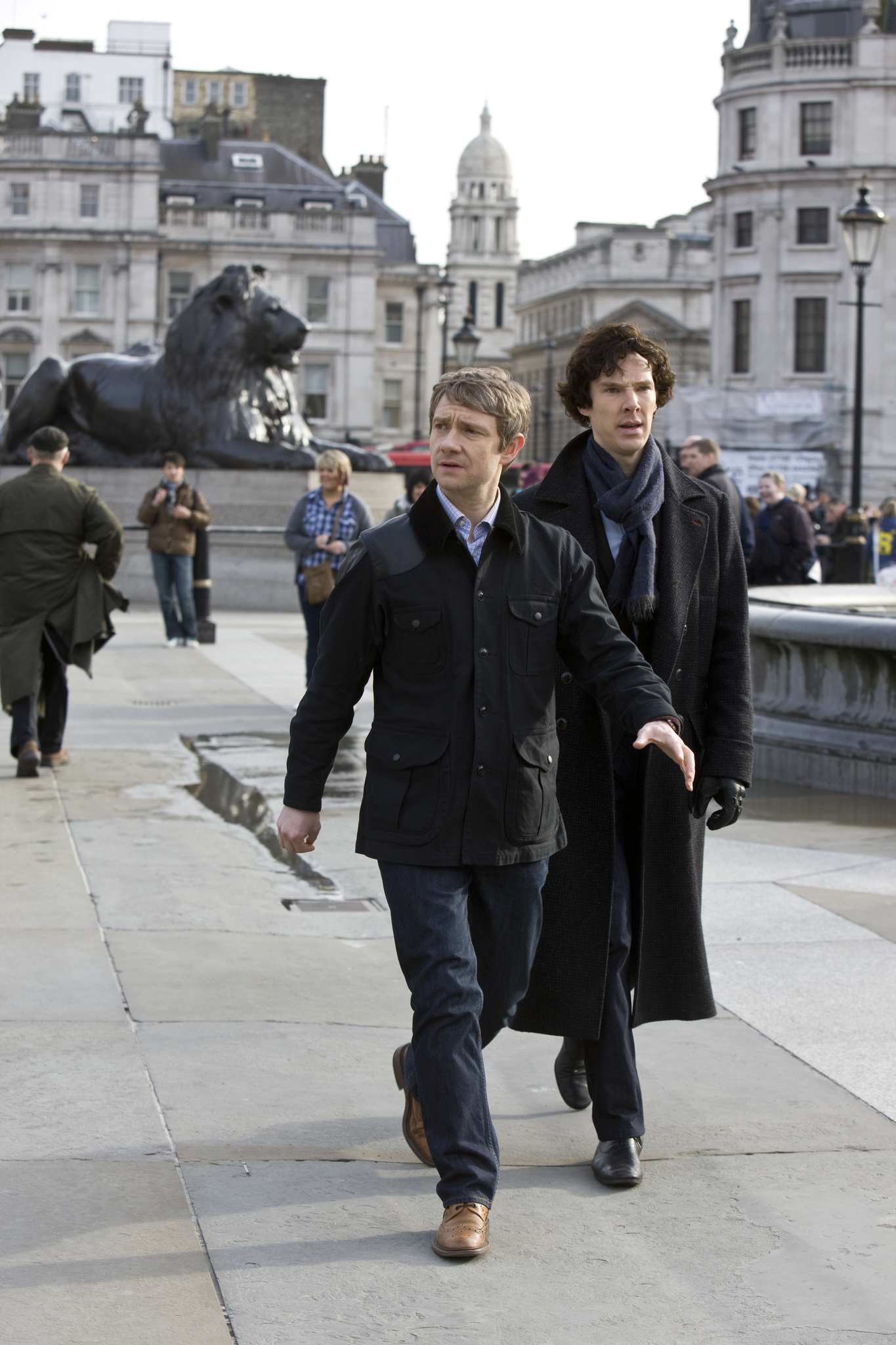 Still of Martin Freeman and Benedict Cumberbatch in Serlokas (2010)