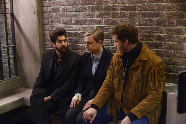 Still of Adam Goldberg, Martin Freeman and Russell Harvard in Fargo (2014)