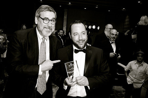 Derek Frey accepts the BEST FEATURETTE Award for THE BALLAD OF SANDEEP at the 2011 Vegas Cinefest.