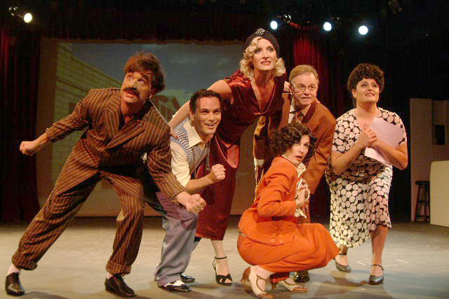 Tales of Tinseltown, a new movieland musical * 2007 (from left: Stephen Van Dorn, Robert Marra, Suzanne Friedline, Gus Corrado, Gina D'Acciaro, Diana Georger in front)