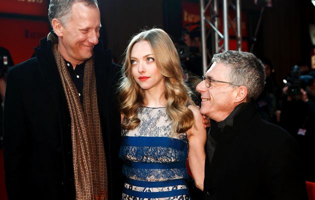 With co-director Rob Epstein (L) and Amanda Seyfried at Berlin Film Festival LOVELACE premiere.