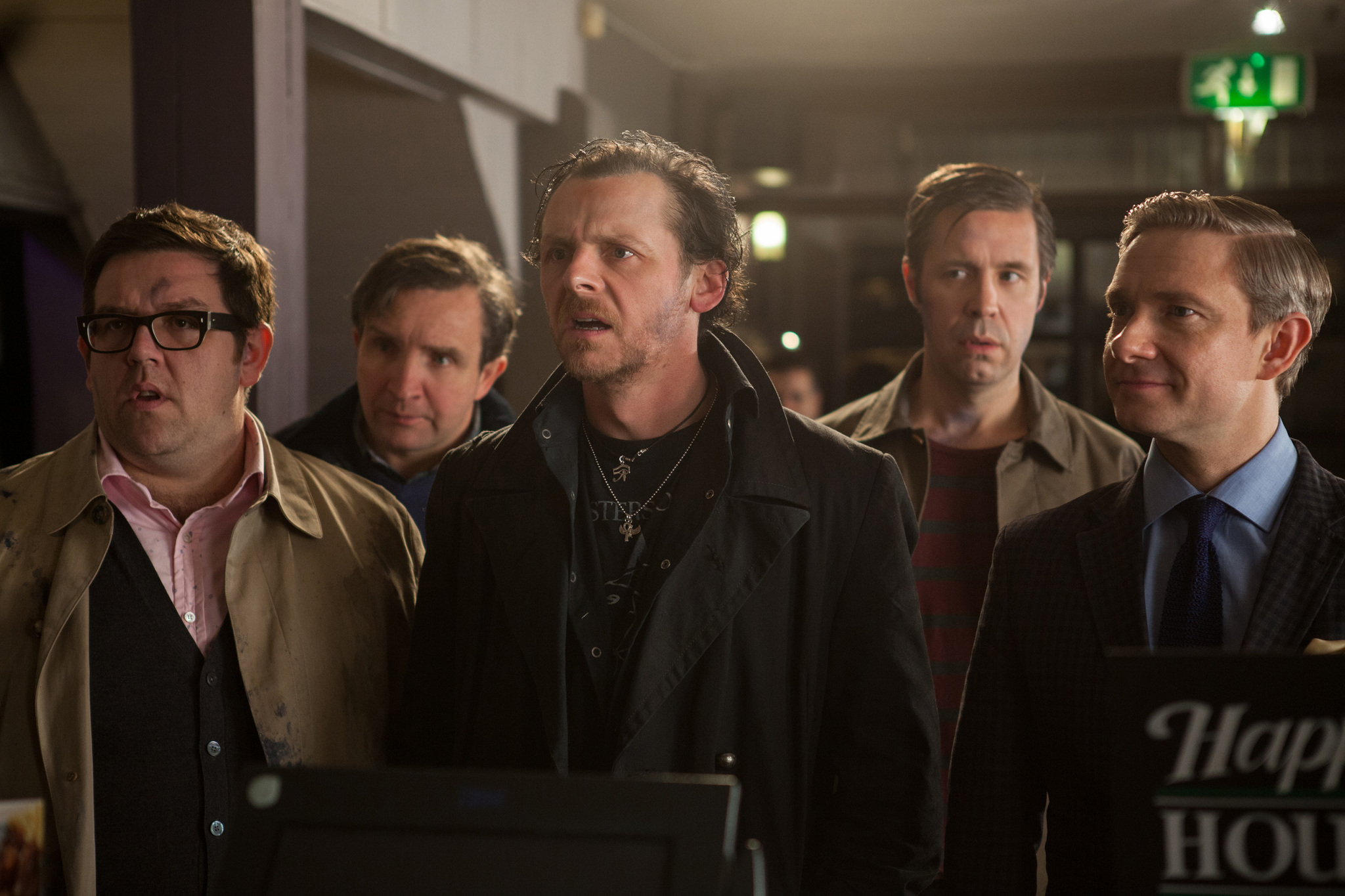 Still of Paddy Considine, Martin Freeman, Nick Frost, Eddie Marsan and Simon Pegg in The World's End (2013)