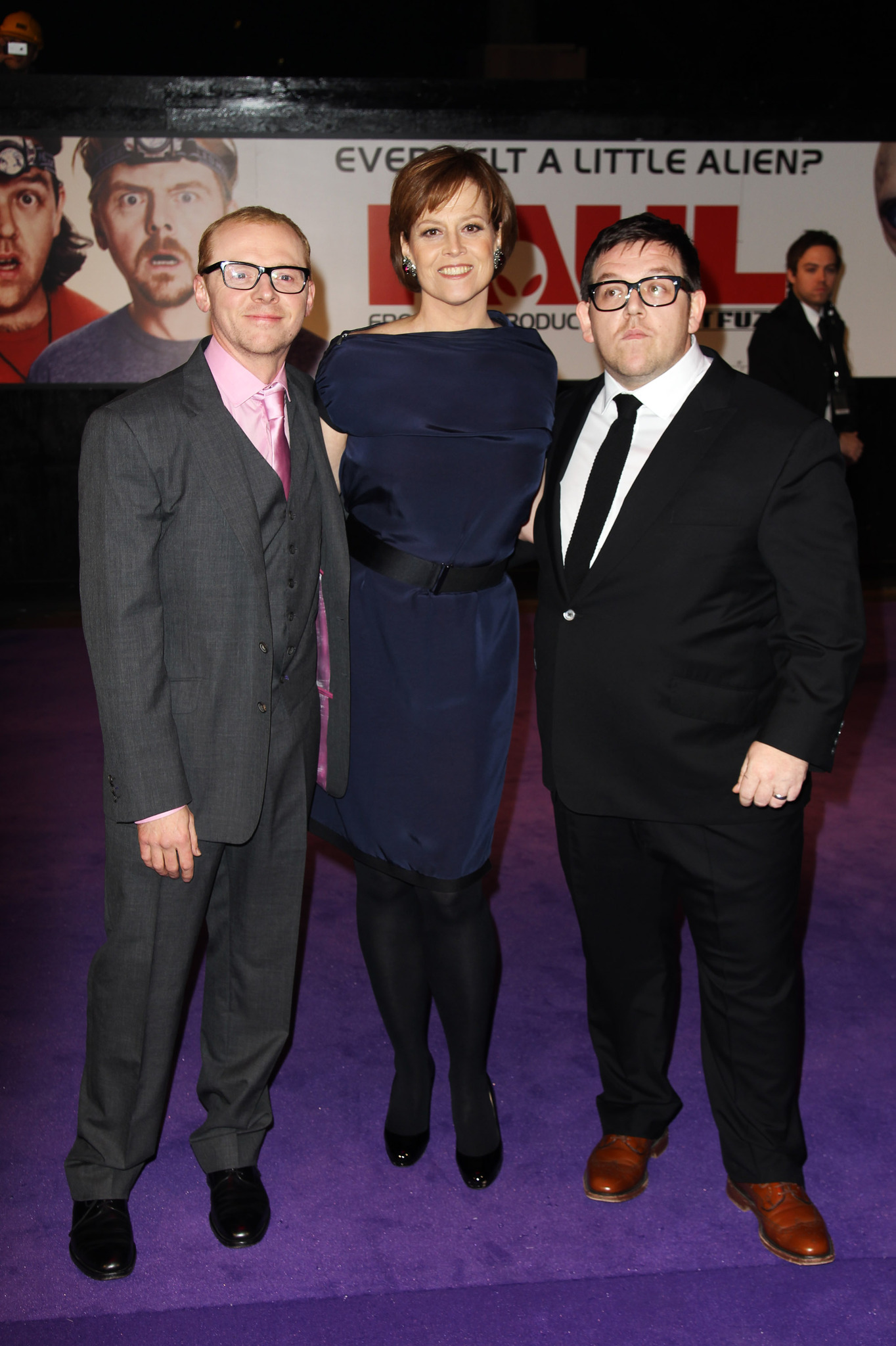 Sigourney Weaver, Nick Frost and Simon Pegg at event of Polas (2011)