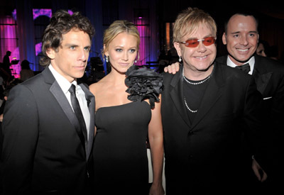 Ben Stiller, Elton John, David Furnish and Christine Taylor
