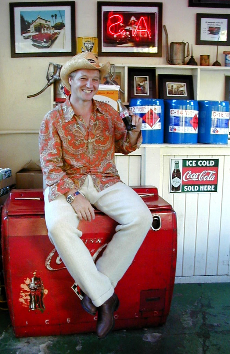 between racing the Canyons out in Topanga and the Malibu Mountains, refreshing with an ice cold drink at the 105 Octan racing fuel gas station in Pacific Palisades