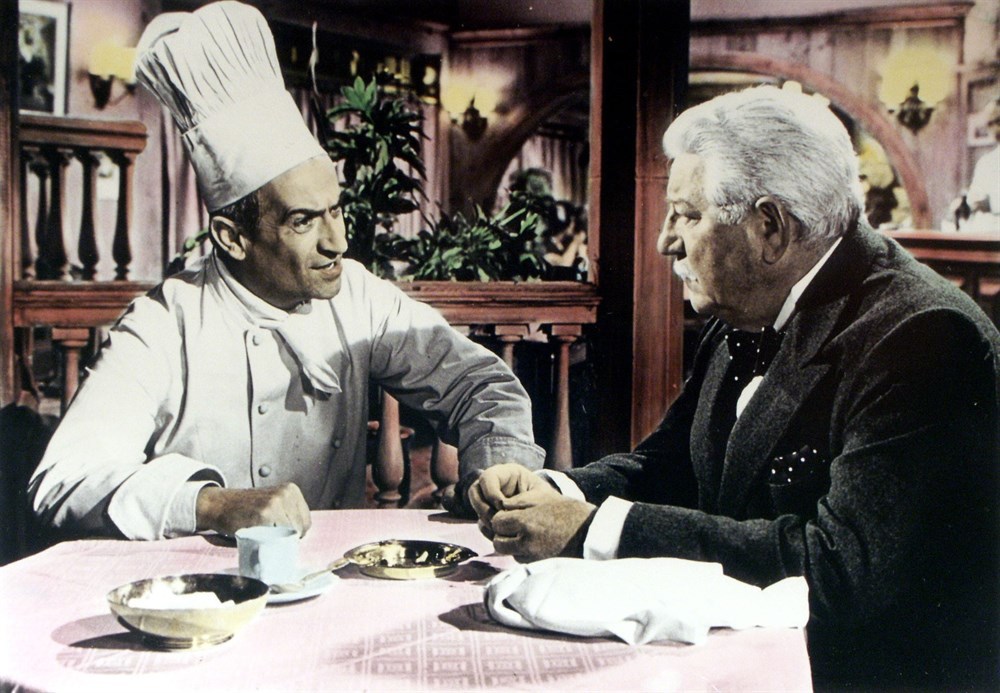 Still of Louis de Funès and Jean Gabin in The Gentleman from Epsom (1962)