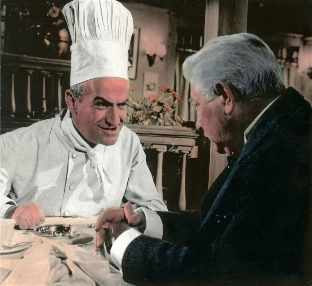 Still of Louis de Funès and Jean Gabin in The Gentleman from Epsom (1962)