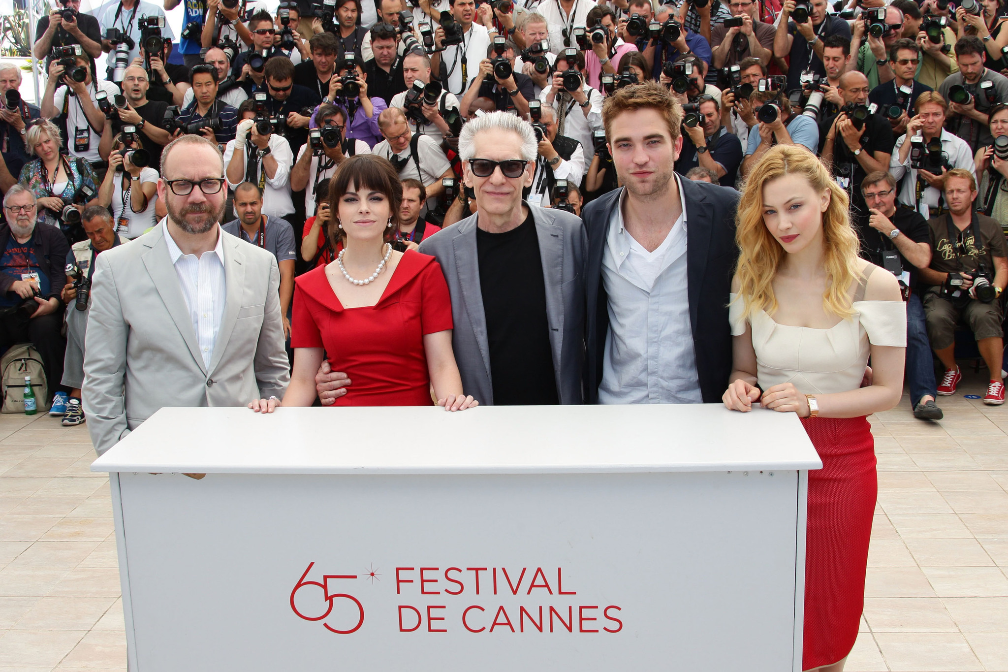 David Cronenberg, Sarah Gadon, Paul Giamatti, Emily Hampshire and Robert Pattinson at event of Kosmopolis (2012)