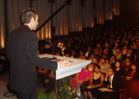 Richard Gale gives his acceptance speech at the 57th Annual Los Angeles Area Emmy Awards.