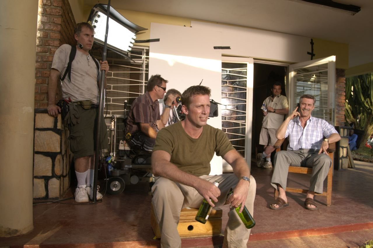 James Gallanders, Roy Dupuis on set: 'Shake Hands with the Devil' Rwanda 2006