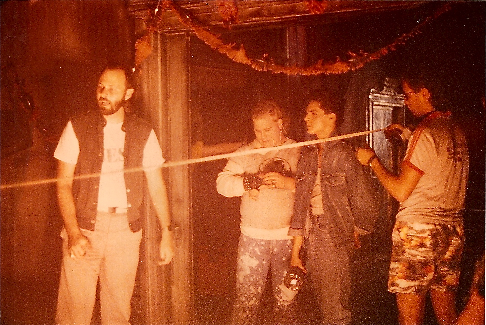 Billy Gallo, Hal Havins and Director Kevin Tenney on the set of Night of the Demons