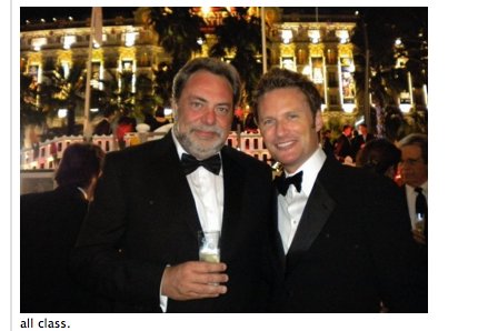 George Gallo and Brian Tyler outside the Carlton Hotel in Cannes