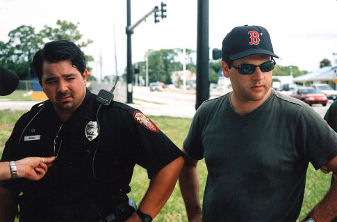 Patrick Gallo and Director Paul Sullivan prepare for a scene