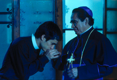 Father Amaro (Gael Garcia) & Bishop (Ernesto Gomez Cruz)