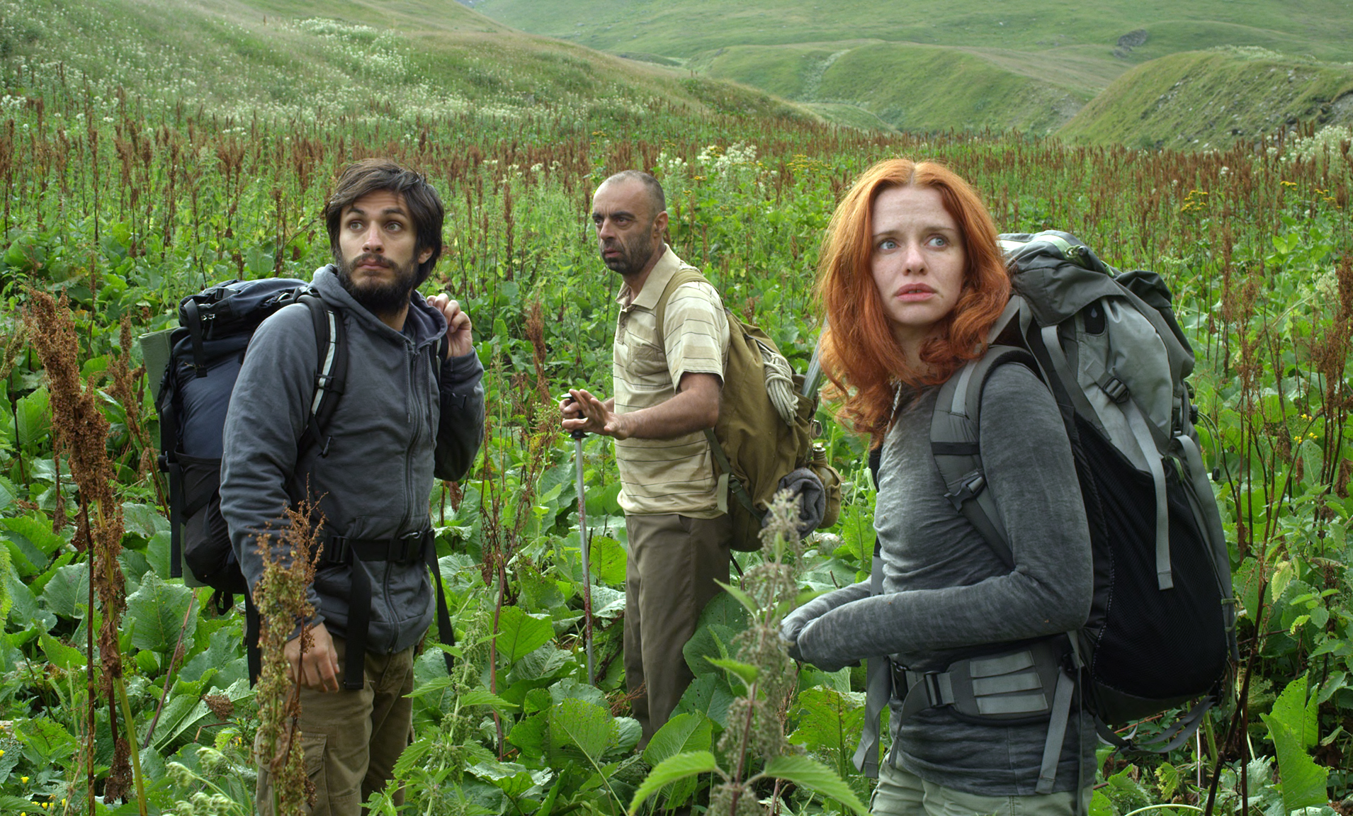 Still of Gael García Bernal, Hani Furstenberg and Bidzina Gujabidze in The Loneliest Planet (2011)