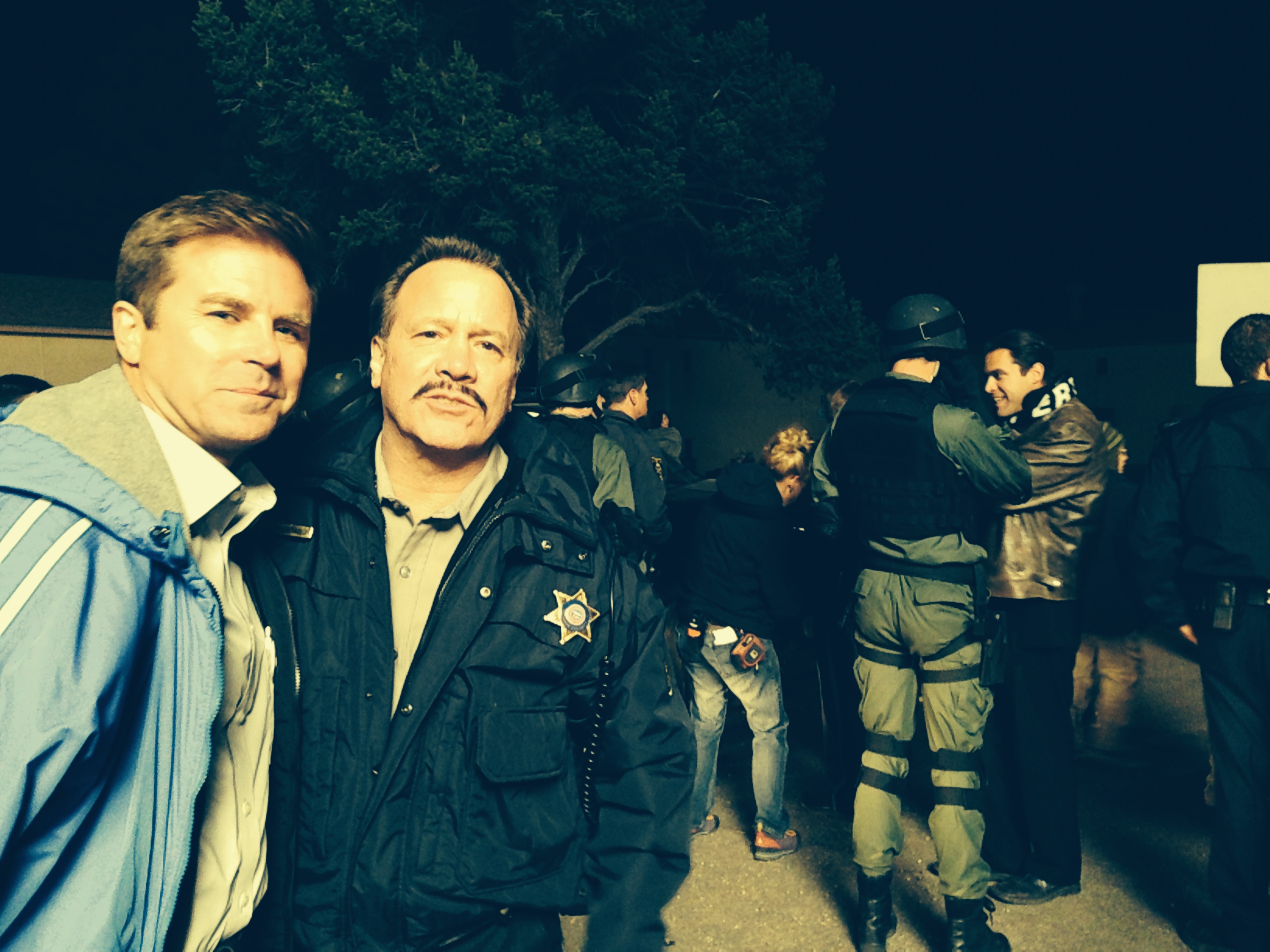 JD and Aaron McPherson on the set of Jubilee.