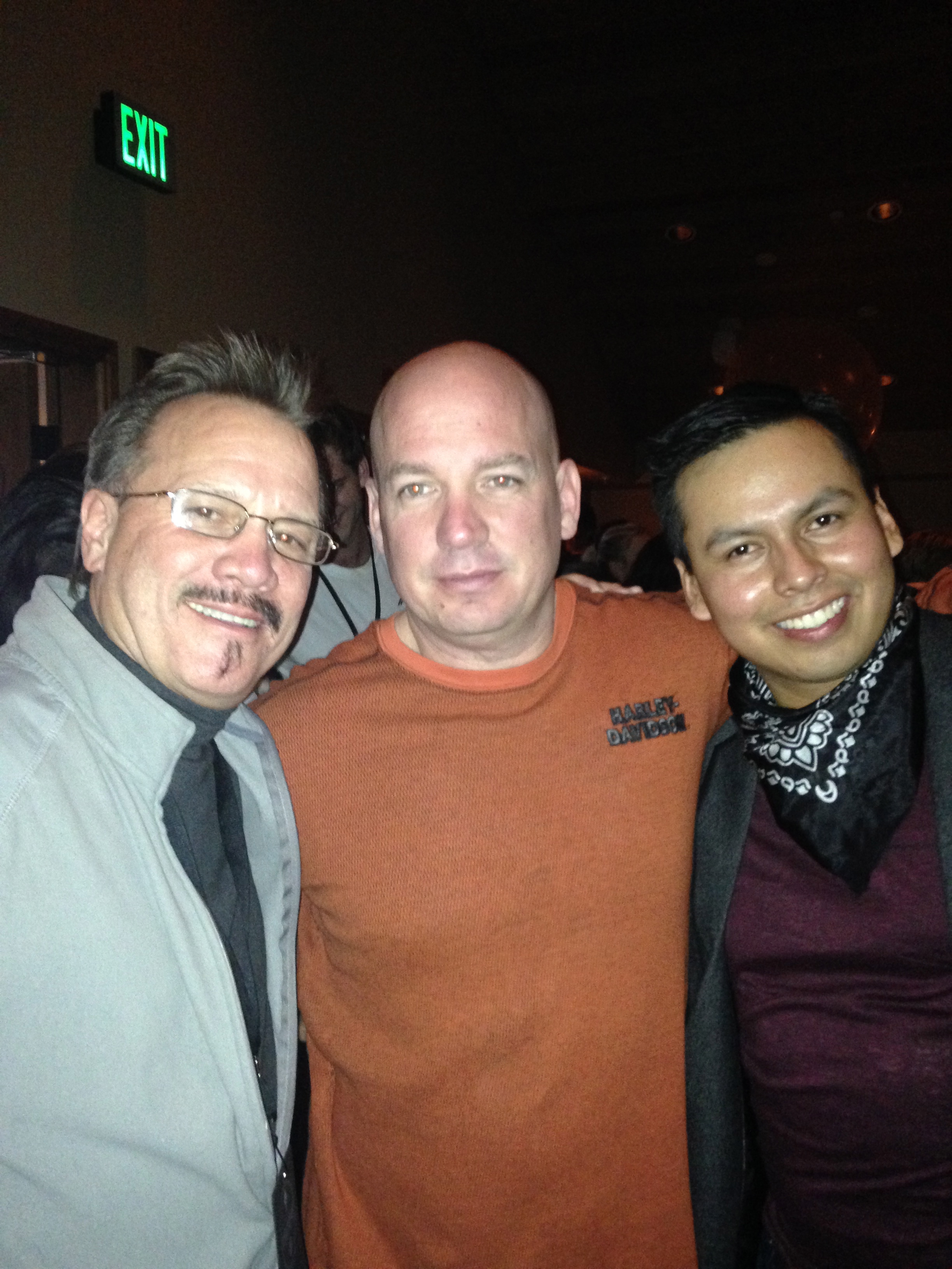 JD Garfield, Tom and Jeremiah Bitsui at the opening party at The Sundance Film Festival.