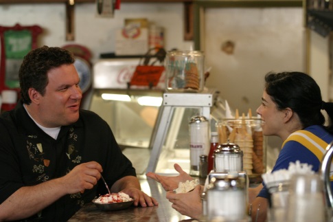 Still of Jeff Garlin and Sarah Silverman in I Want Someone to Eat Cheese With (2006)