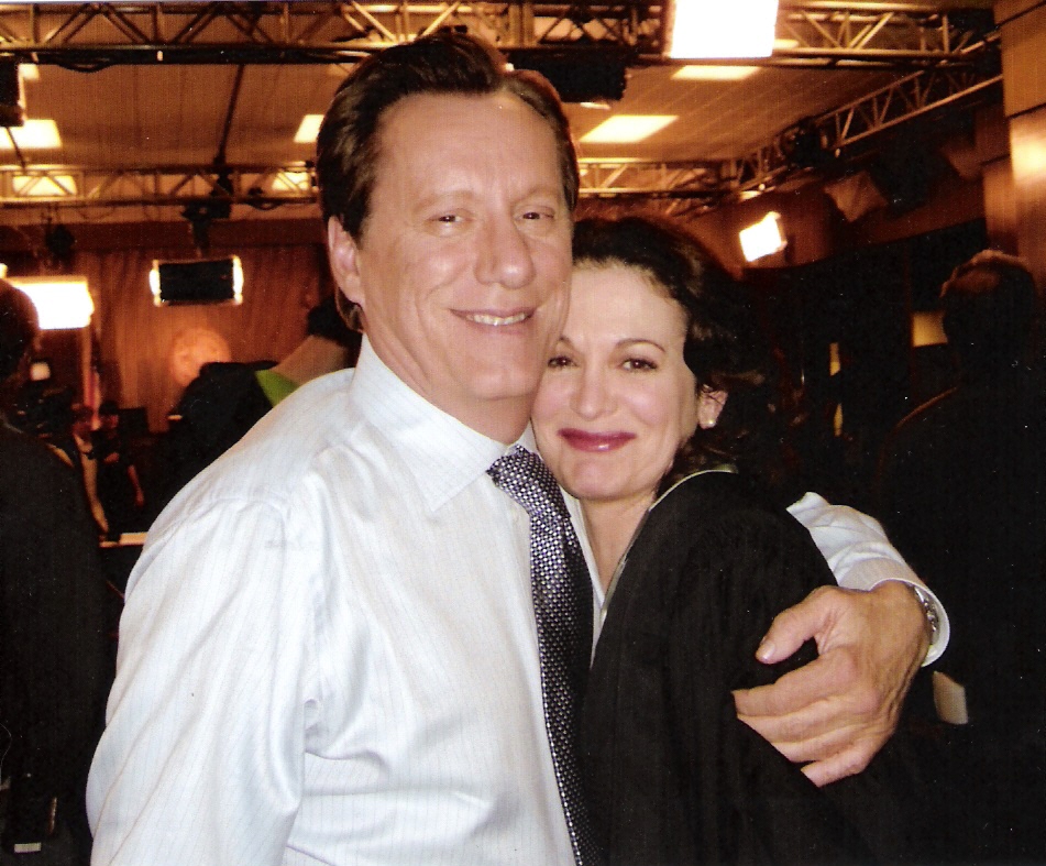 James Woods and Kathleen Garrett on the set of SHARK