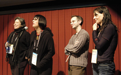 Eve Ensler, Madeleine Gavin, Gary Sunshine and Judith Katz at event of What I Want My Words to Do to You: Voices from Inside a Women's Maximum Security Prison (2003)