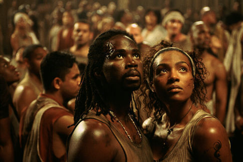 Still of Nona Gaye and Harold Perrineau in Matrica. Revoliucijos (2003)