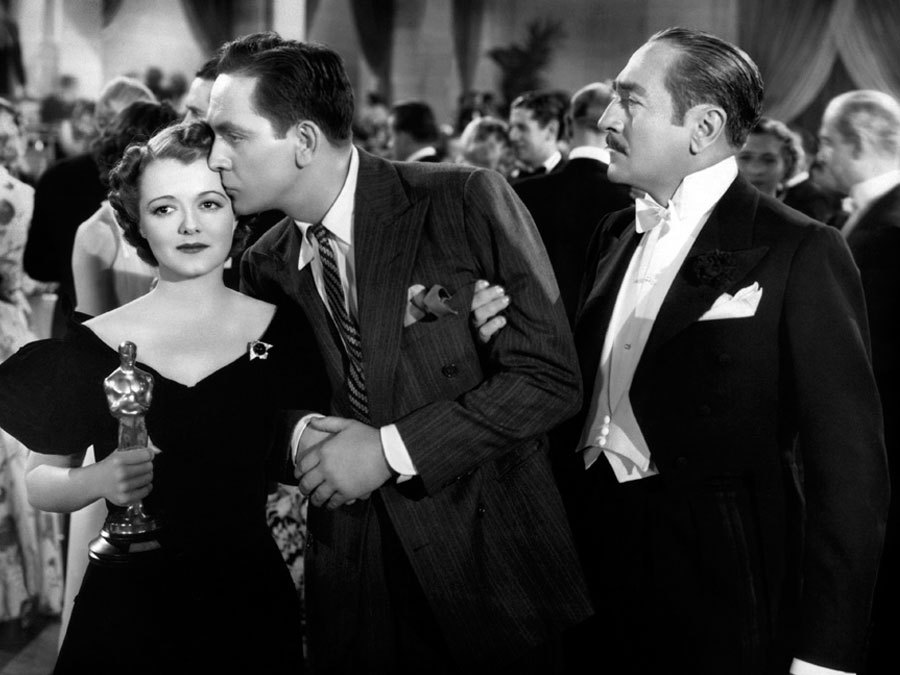 Still of Janet Gaynor, Fredric March and Adolphe Menjou in A Star Is Born (1937)