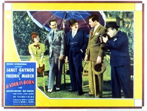 Janet Gaynor, Fredric March, Adolphe Menjou and Lionel Stander in A Star Is Born (1937)