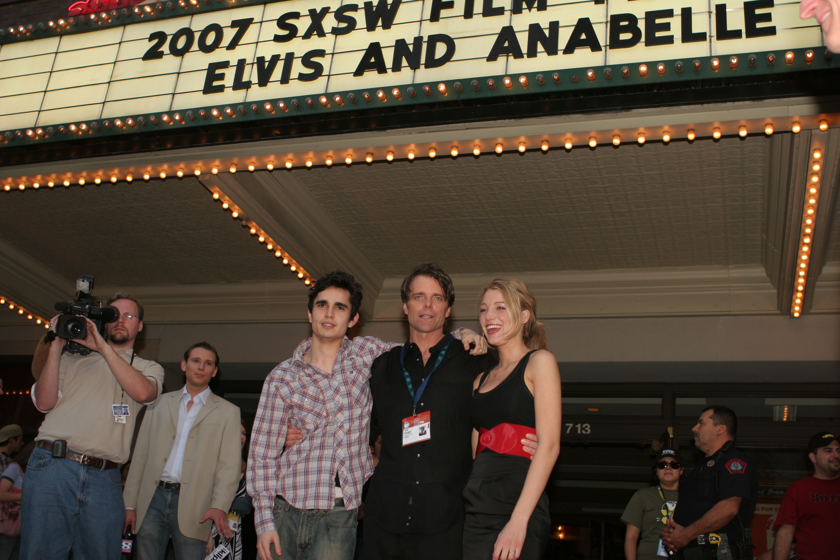 Max Minghella, Will Geiger, Blake Lively at South by Southwest Film Festival premiere of Elvis and Anabelle