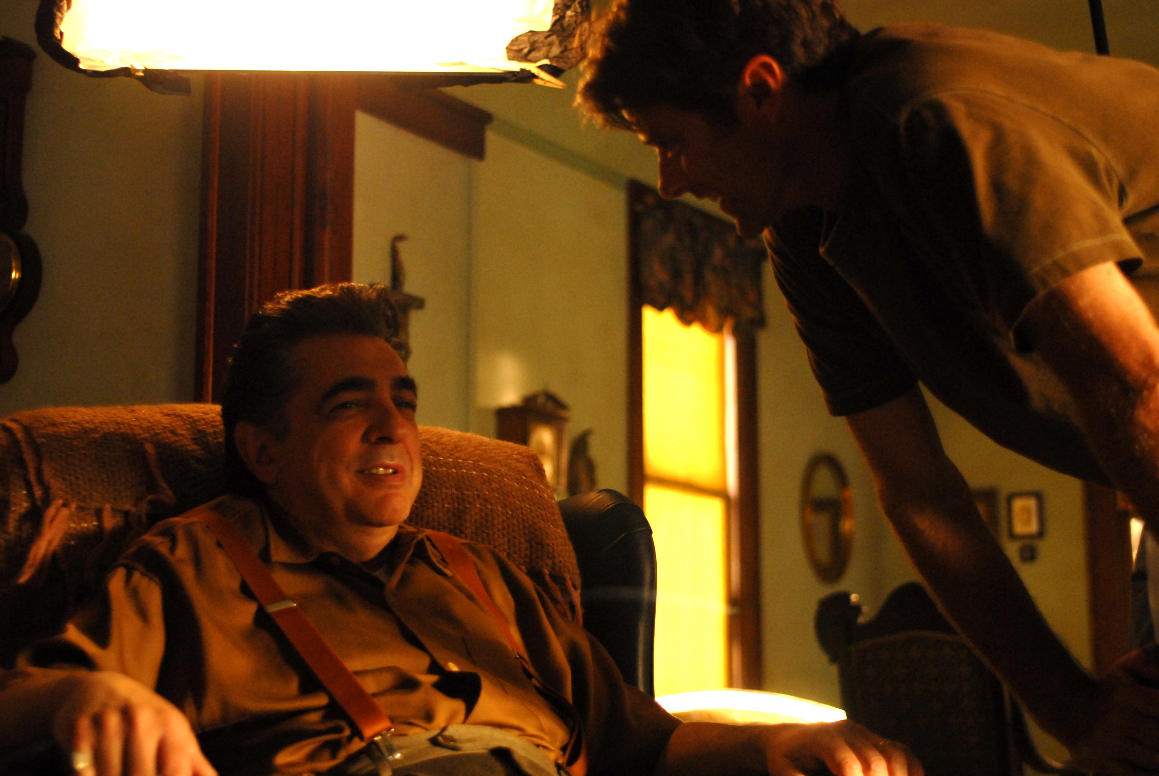 Joe Mantegna & Will Geiger on set of Elvis and Anabelle