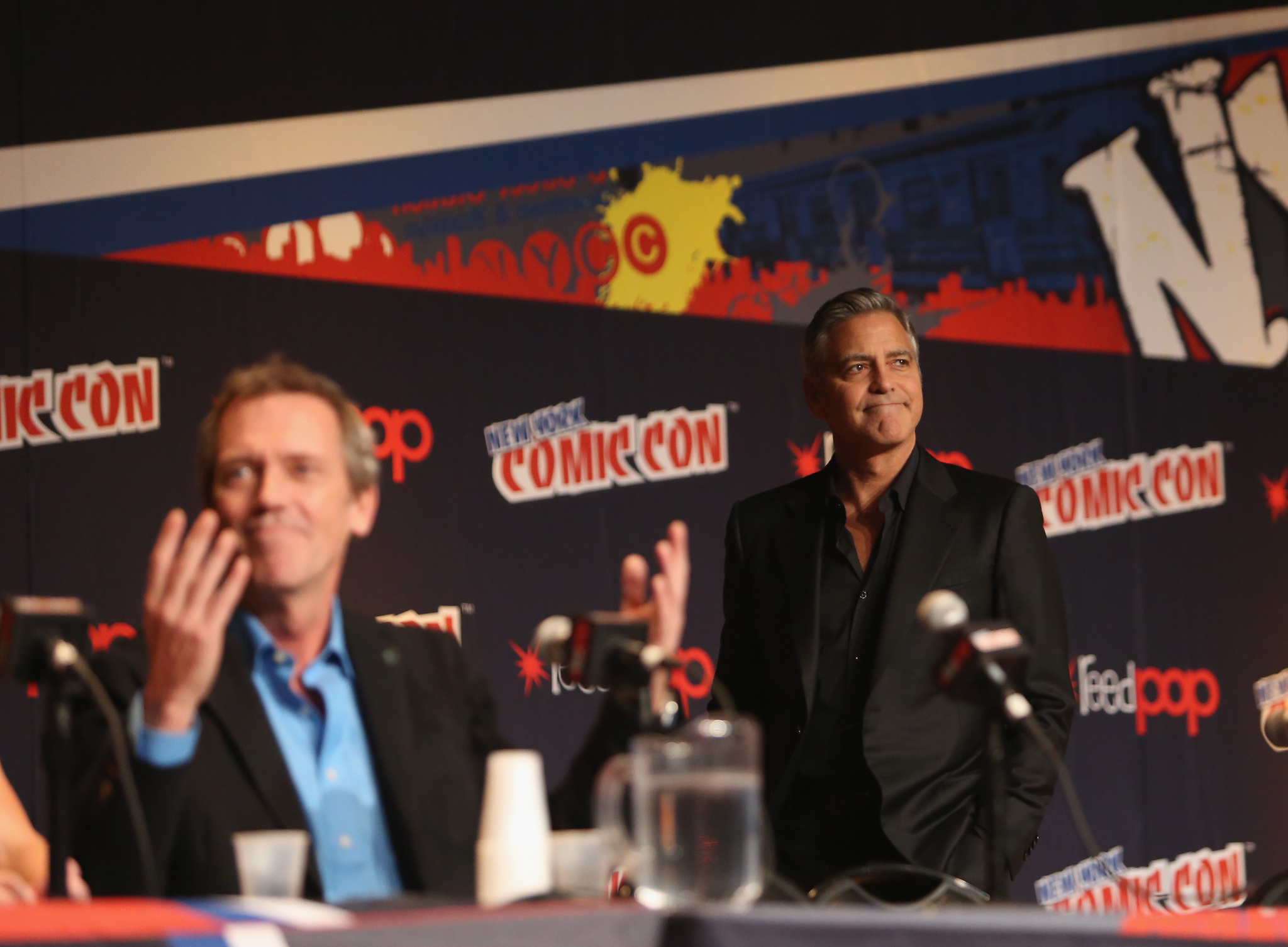 George Clooney, Laurie George and Hugh Laurie at event of Rytojaus zeme (2015)