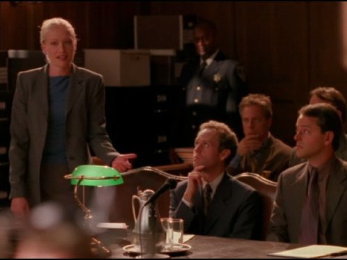 Still of Peter MacNicol, Gil Bellows, Portia de Rossi and Greg Germann in Ally McBeal (1997)