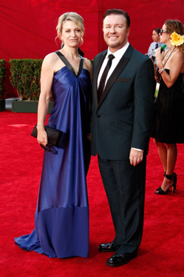 Jane Fallon and Ricky Gervais at event of The 61st Primetime Emmy Awards (2009)