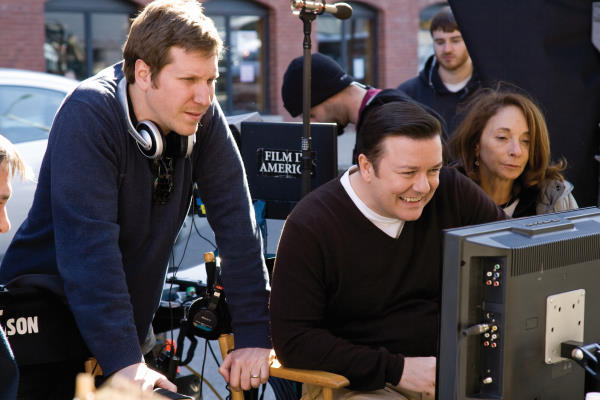 Still of Ricky Gervais and Matthew Robinson in The Invention of Lying (2009)