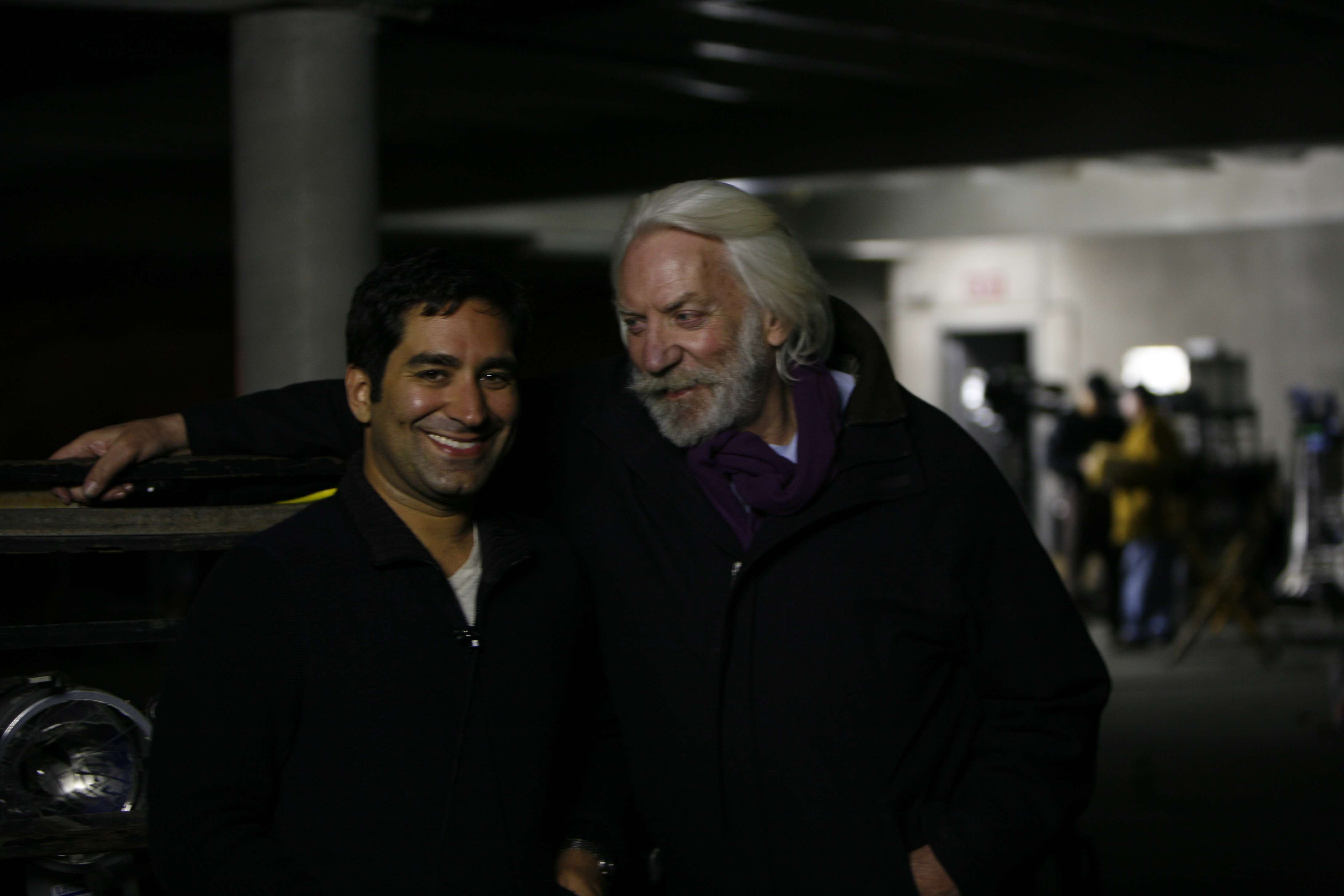 With Donald Sutherland on the set of THE MECHANIC