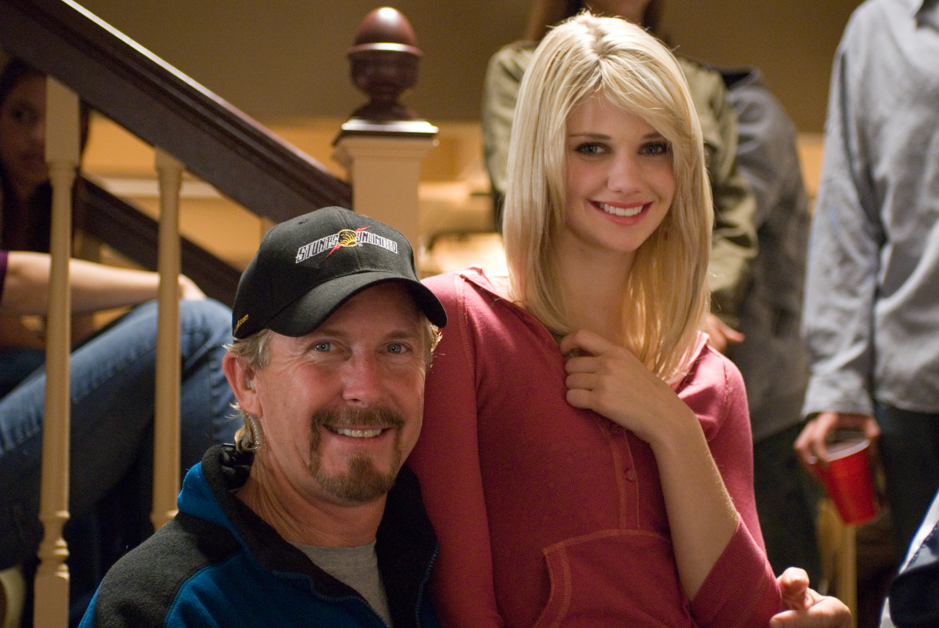 Jack Gill with daughter, Katie Gill on the set of Drillbit Taylor