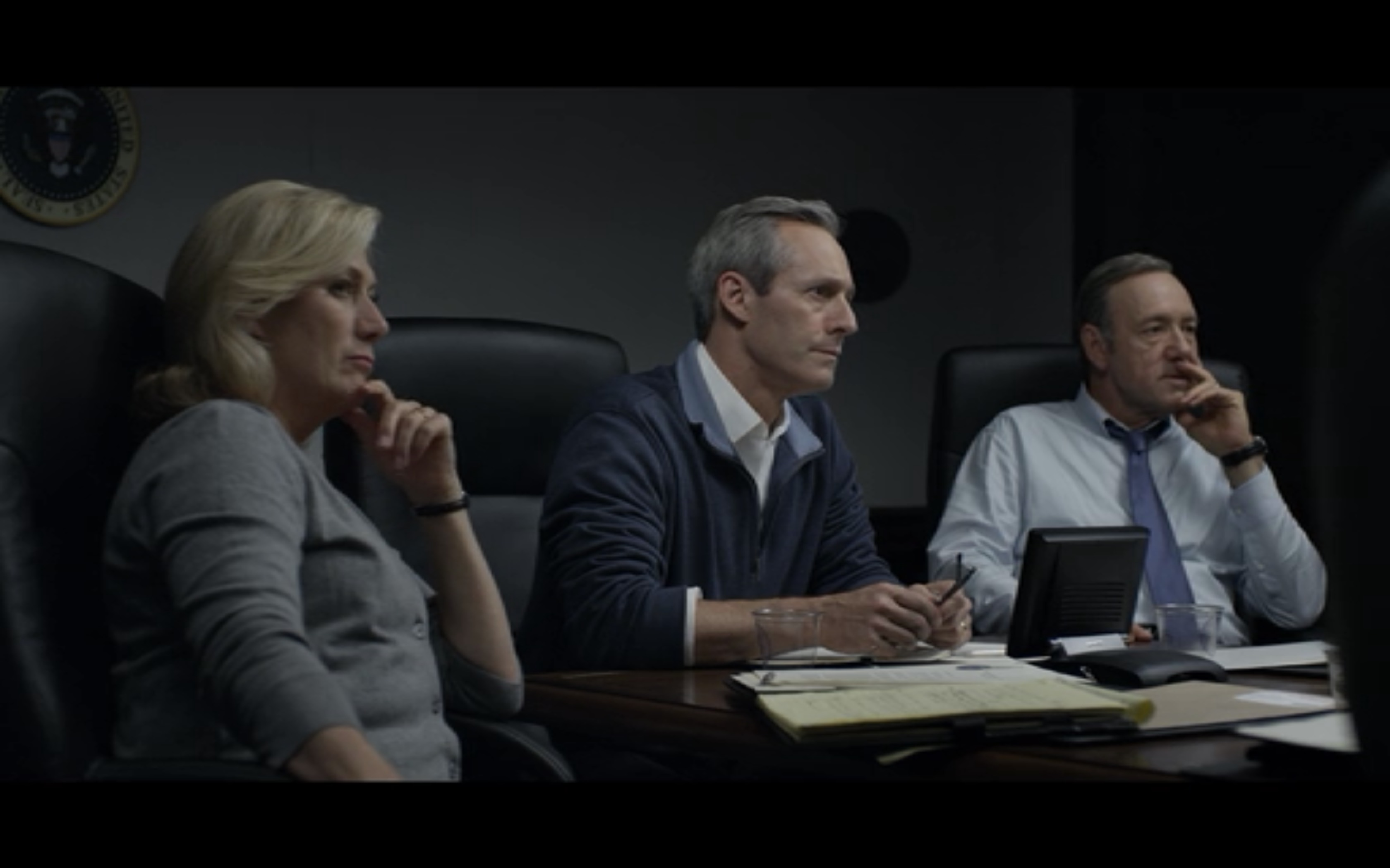 Michel Gill with Jayne Atkinson and Kevin Spacey, House of Cards