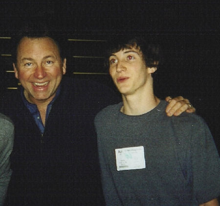 John Ritter and Trent Gill on the set of 