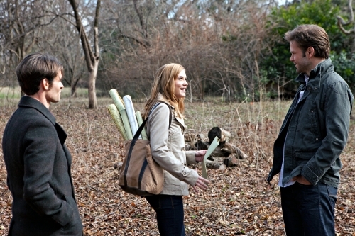 Still of Matthew Davis, Daniel Gillies and Sara Canning in Vampyro dienorasciai (2009)