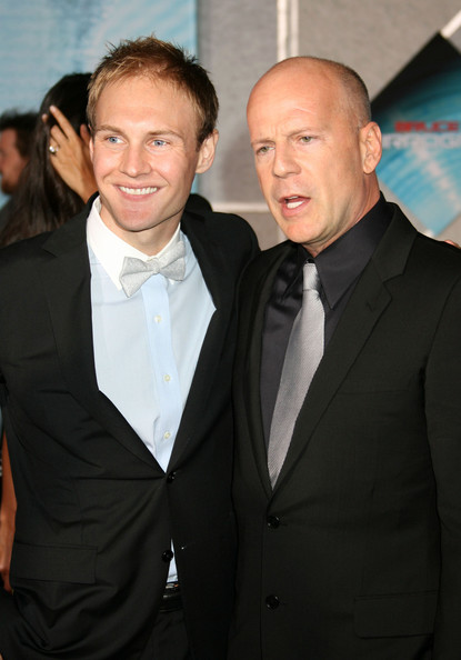 James Francis Ginty and Bruce Willis at the premiere of Surrogates
