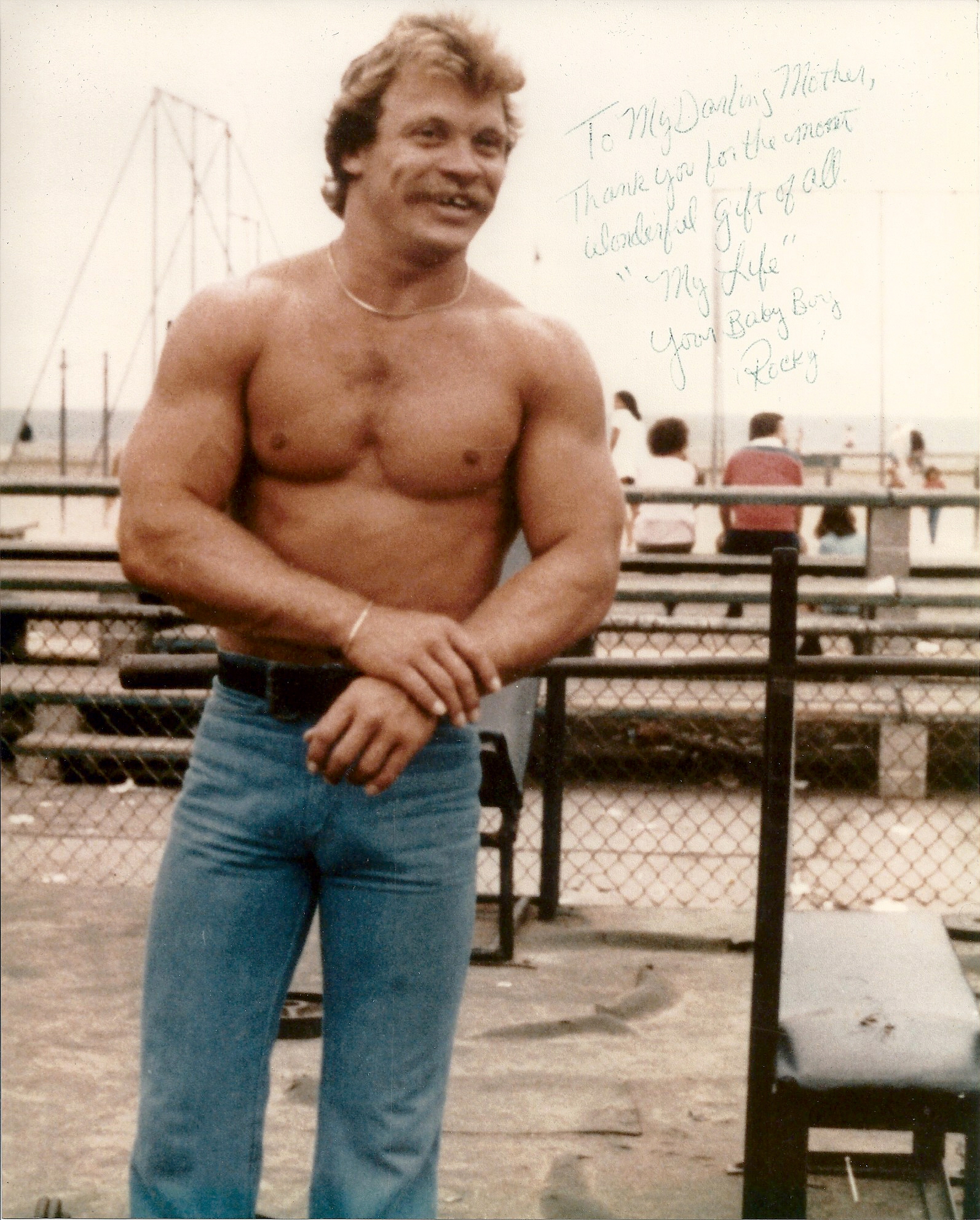 Rocky Giordani during filming on Venice Beach. Photo donated to IMDB by Eva Giordani