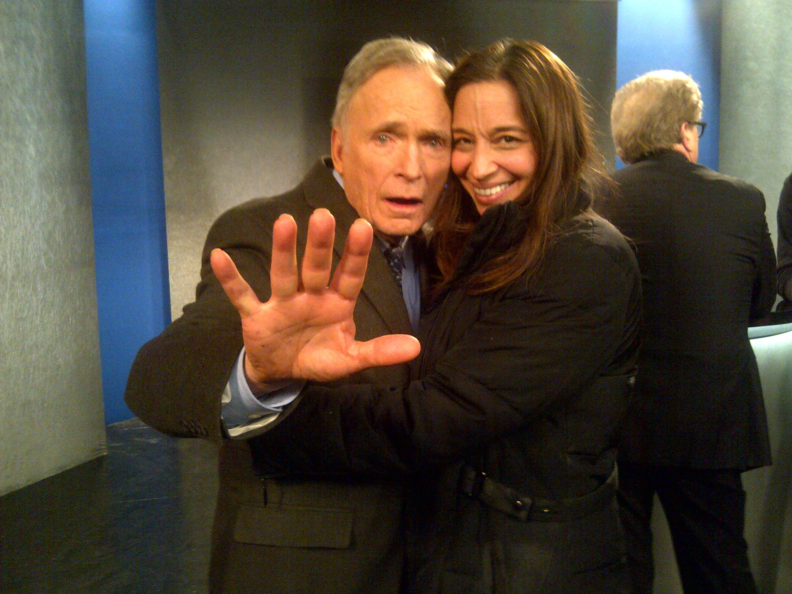 with Dick Cavett on the set of 