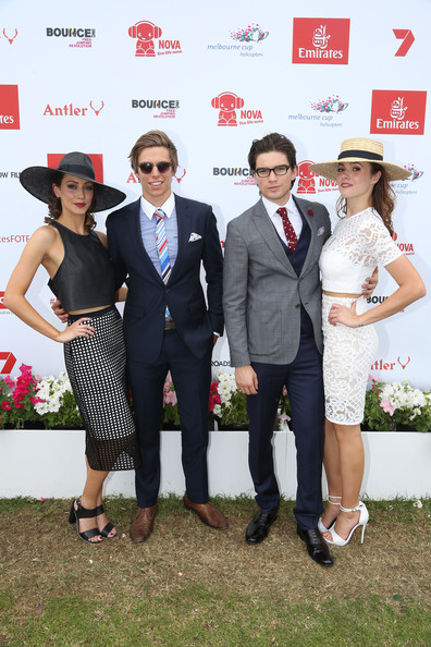 Isabella Giovinazzo, Matt Little, Jackson Gallagher and Demi Harmen at Emirates Stakes Day (2014)